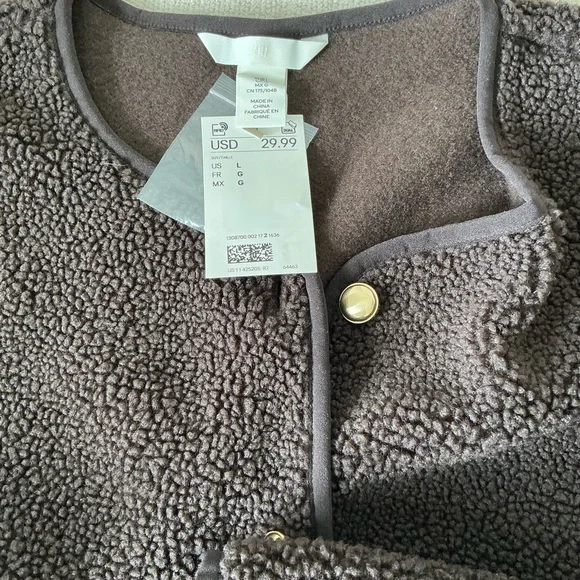 H & M Teddy Fleece Jacket Large - Picture 4 of 6